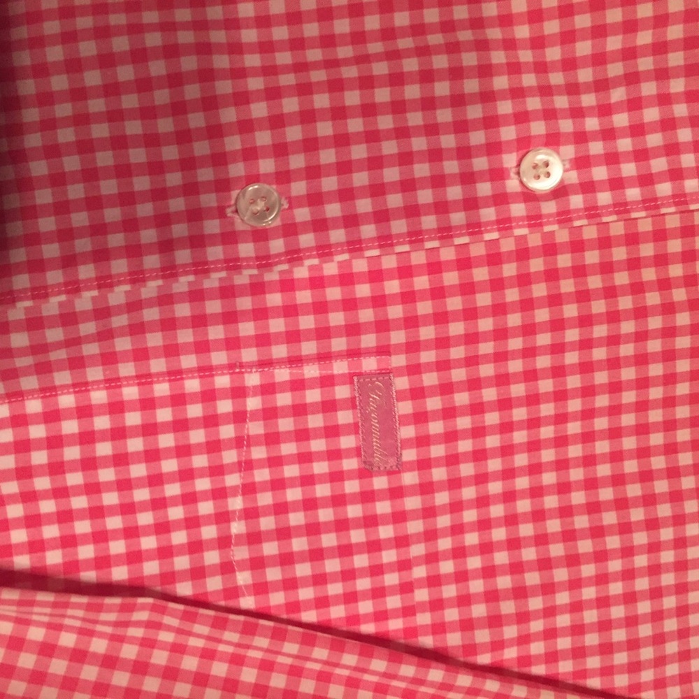 Facconable Pink Gingham Button Down S - image 2